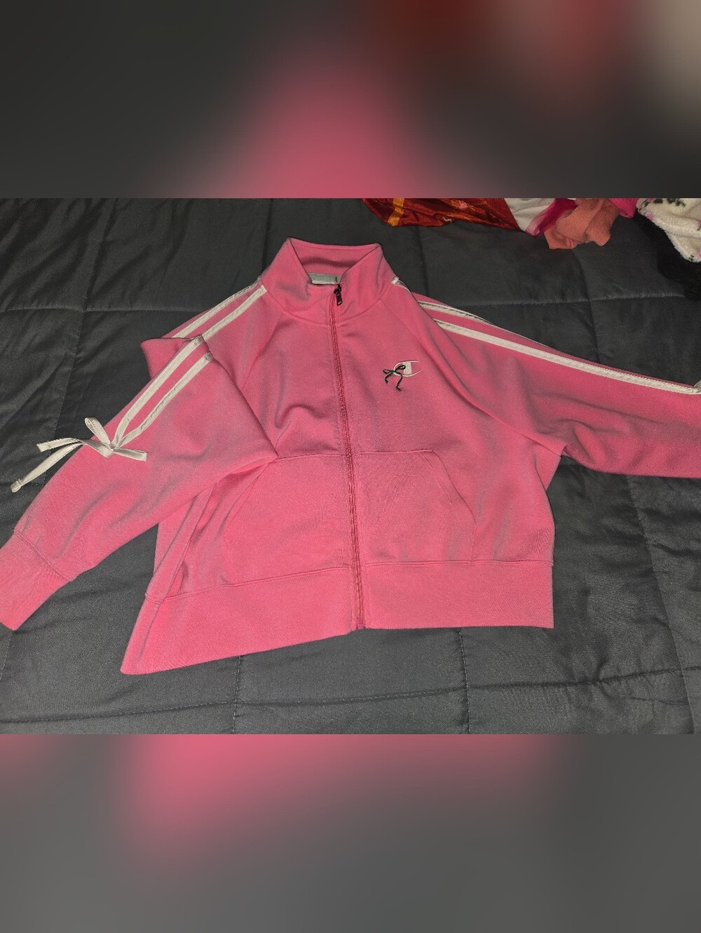 Champion Pink  Zip Jacket with Embroidered Logo